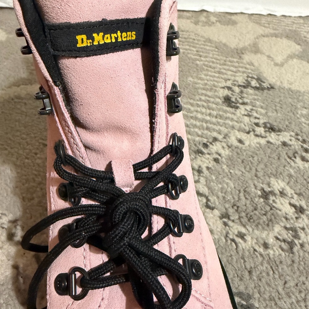 Pink Suede Dr. Martens Women's Boots - Picture 6 of 6